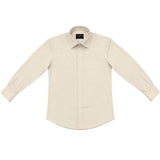 Morenzo Mens Lycra Sateen Long Sleeve Shirt In Beige