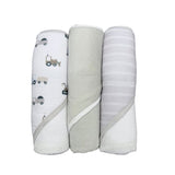 Mother's Choice Unisex 3 Piece Hooded Towels & Face Cloths In Grey