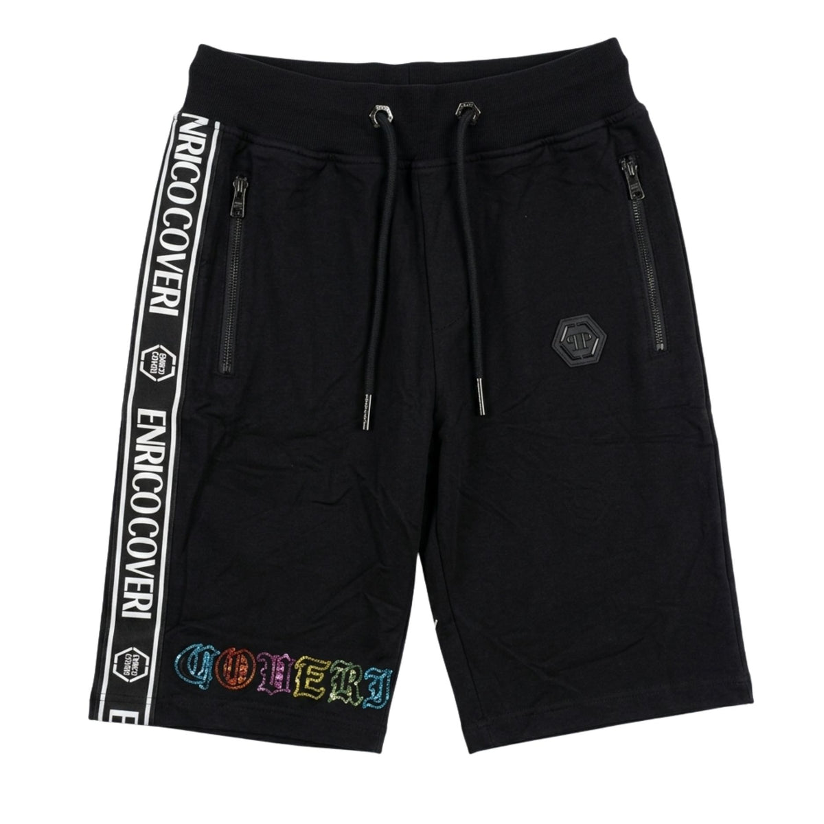 Enrico Coveri Mens Bling Shorts In Black