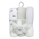 Mother's Choice Unisex 3 Piece Hooded Towels & Face Cloths In Grey