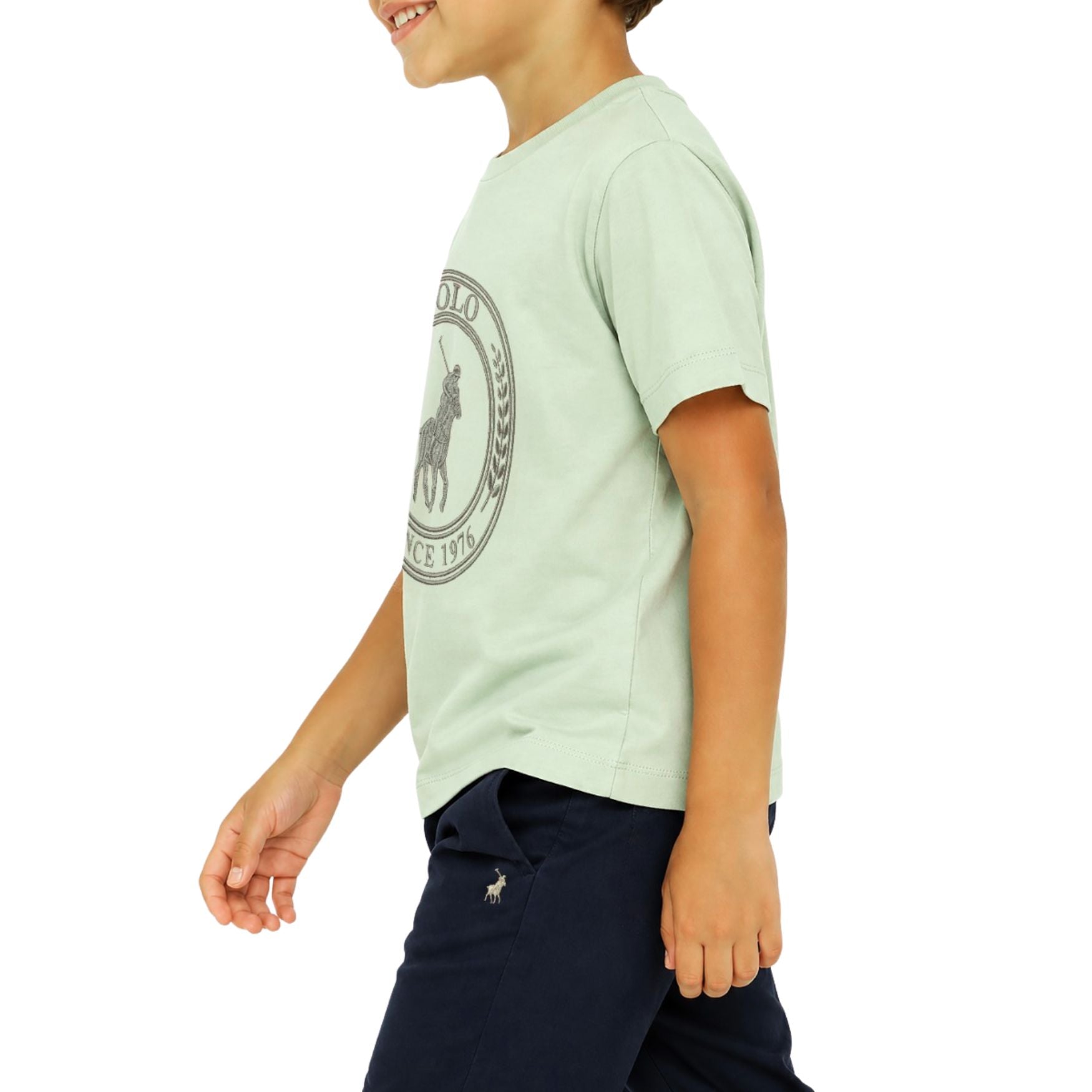 Polo Boys Logan Crested T-Shirt In Cool Sage