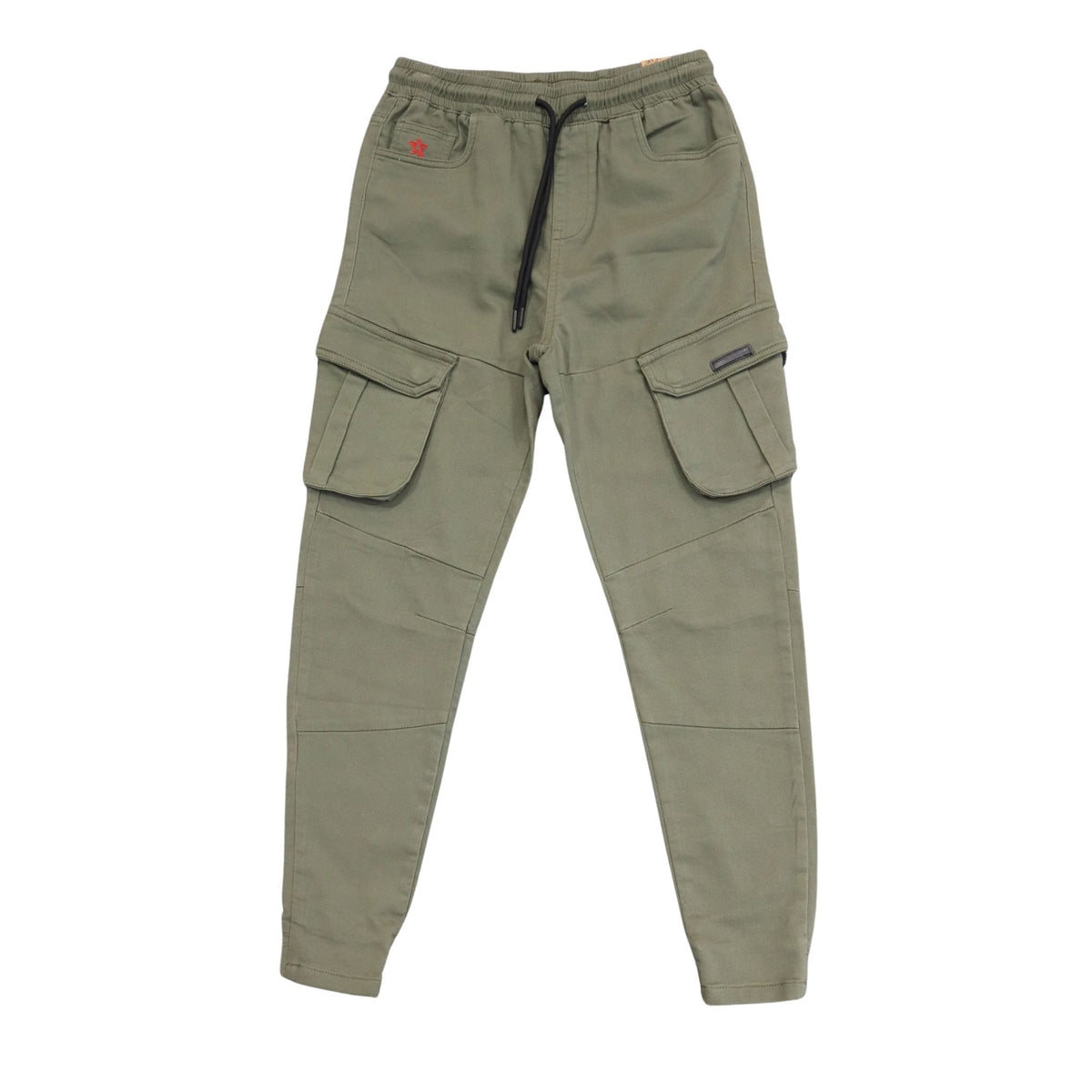 Soviet Mens Cargo Track Pants with Elastic Waistband In Fatigue