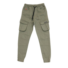 Soviet Mens Cargo Track Pants with Elastic Waistband In Fatigue