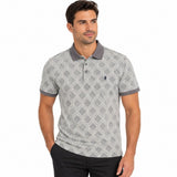 Polo Mens Geo Print Mercerised Golfer In Stone