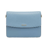 Cellini Washed Diva Leather Flapover Bag In Denim