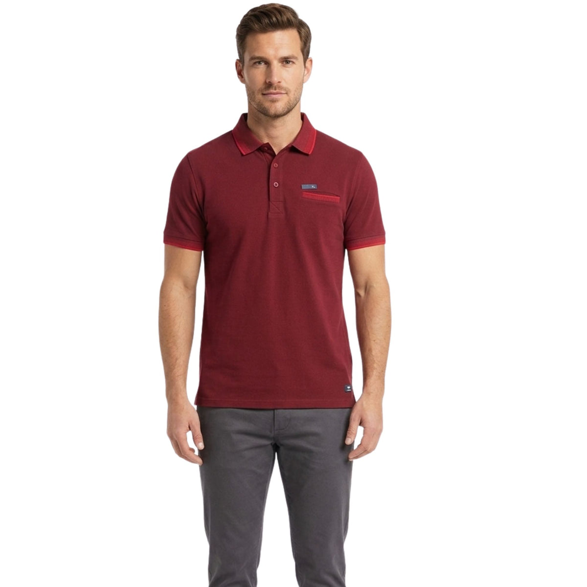 Soviet Mens Sway Fashion Golfer In Burgandy