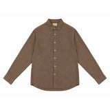Morenzo Mens Long Sleeve Linen Shirt In Chocolate