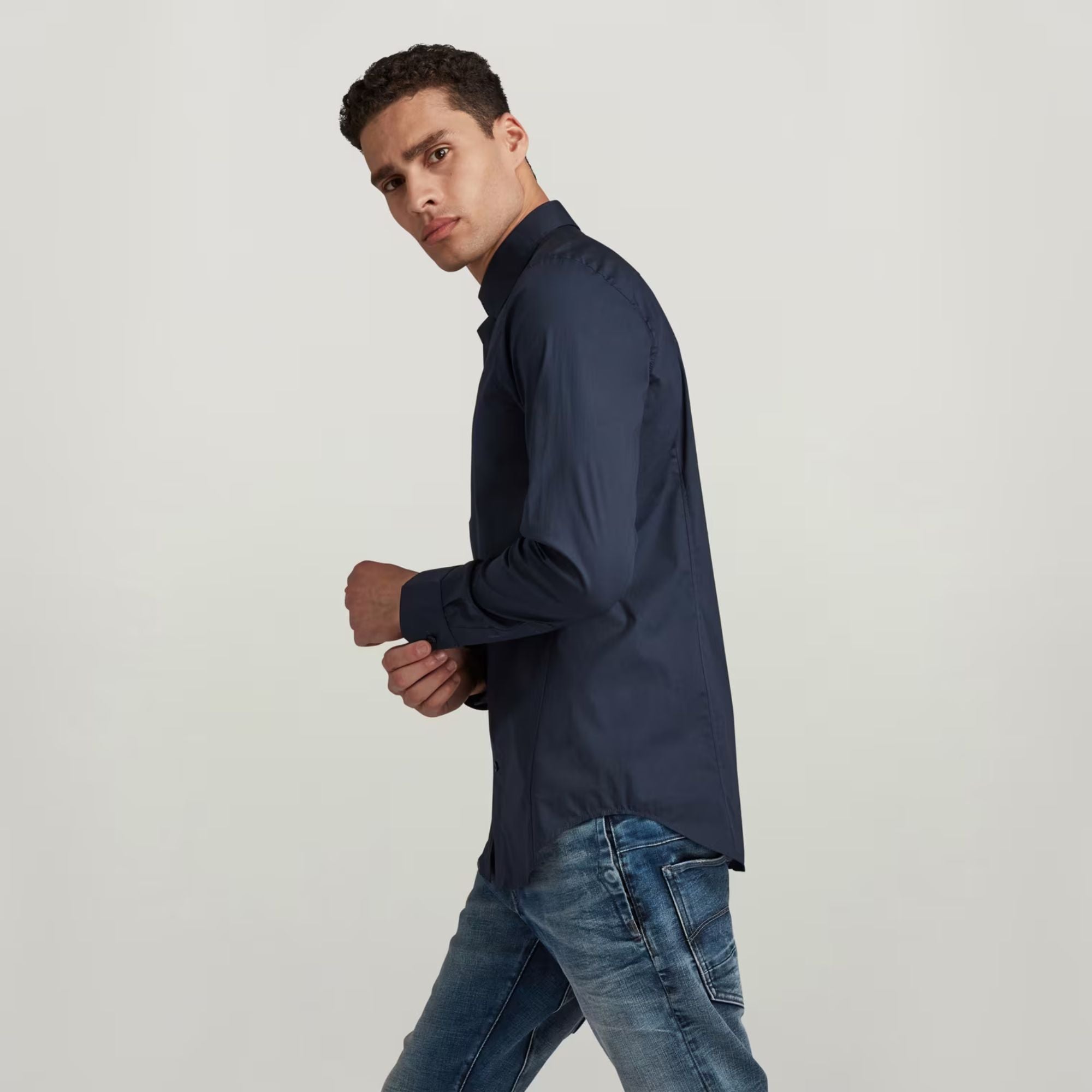 G-Star Raw Mens Dressed Super Slim Shirt In Navy