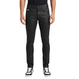 Soviet Mens Wax Finish Skinny Jeans In Black