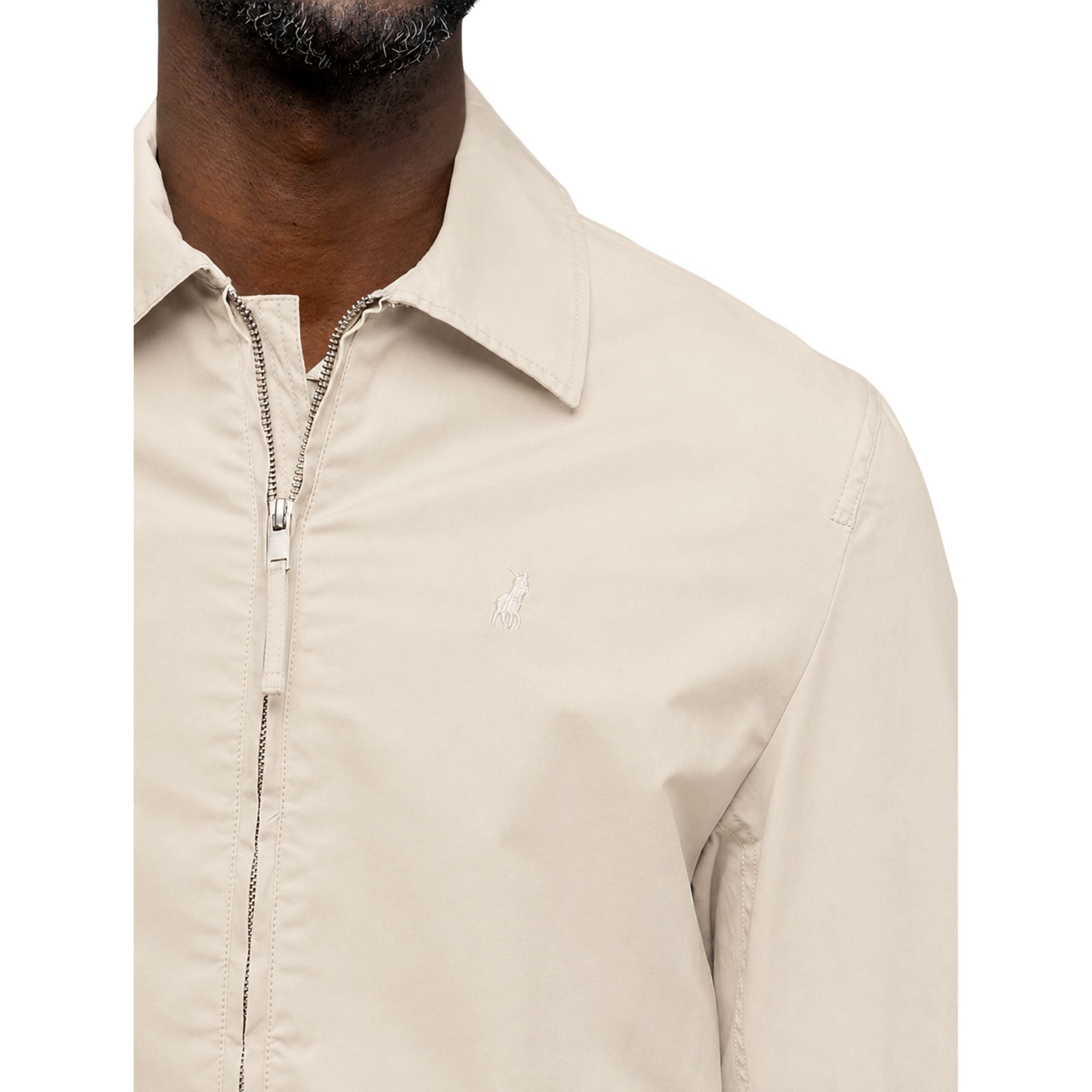 Polo Mens Cotton Harrington Jacket In Stone