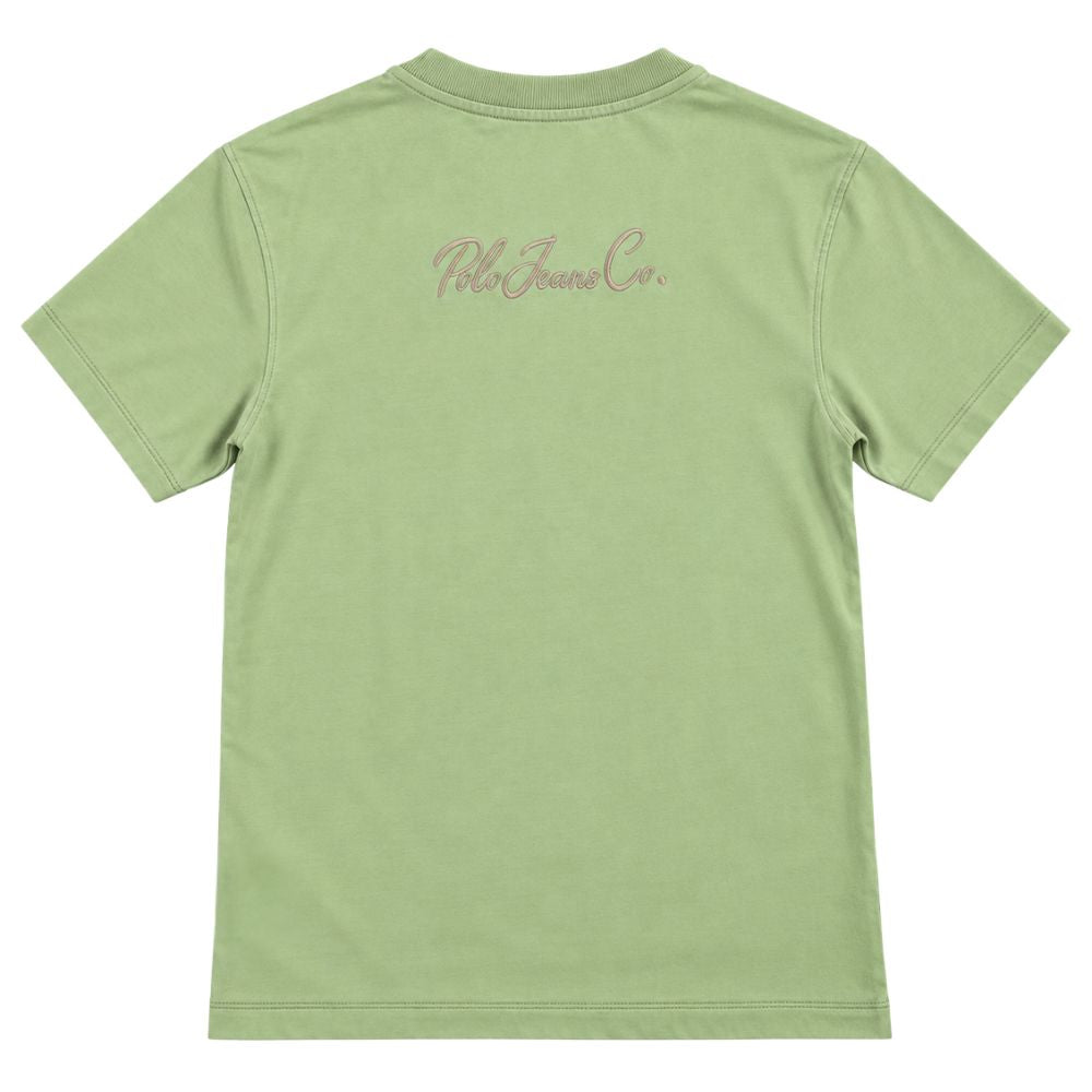 Polo Mens Overdyed Logo T-Shirt In Green