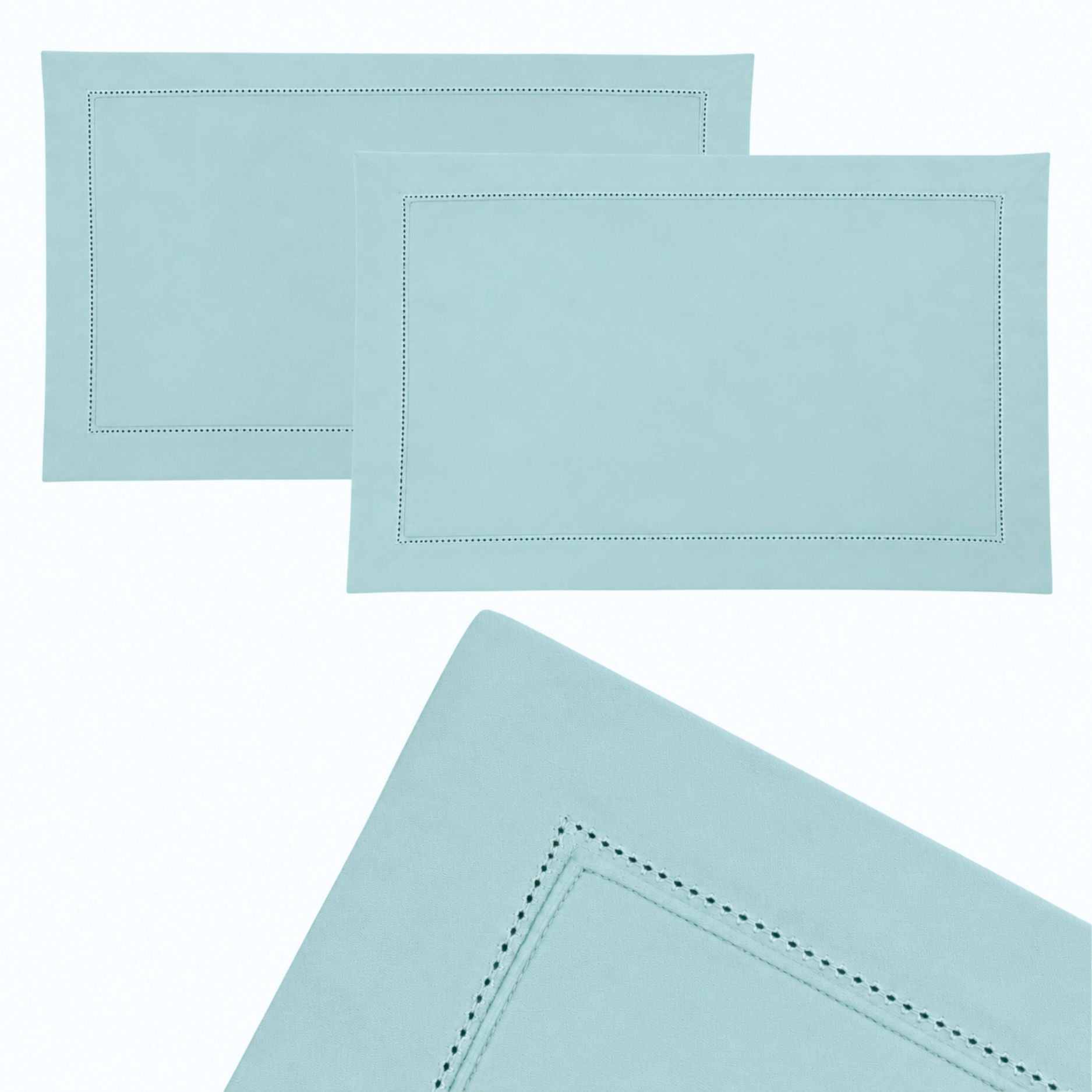 Egyptian Cotton Tencel 300 Thread Fitted Sheet In French Blue