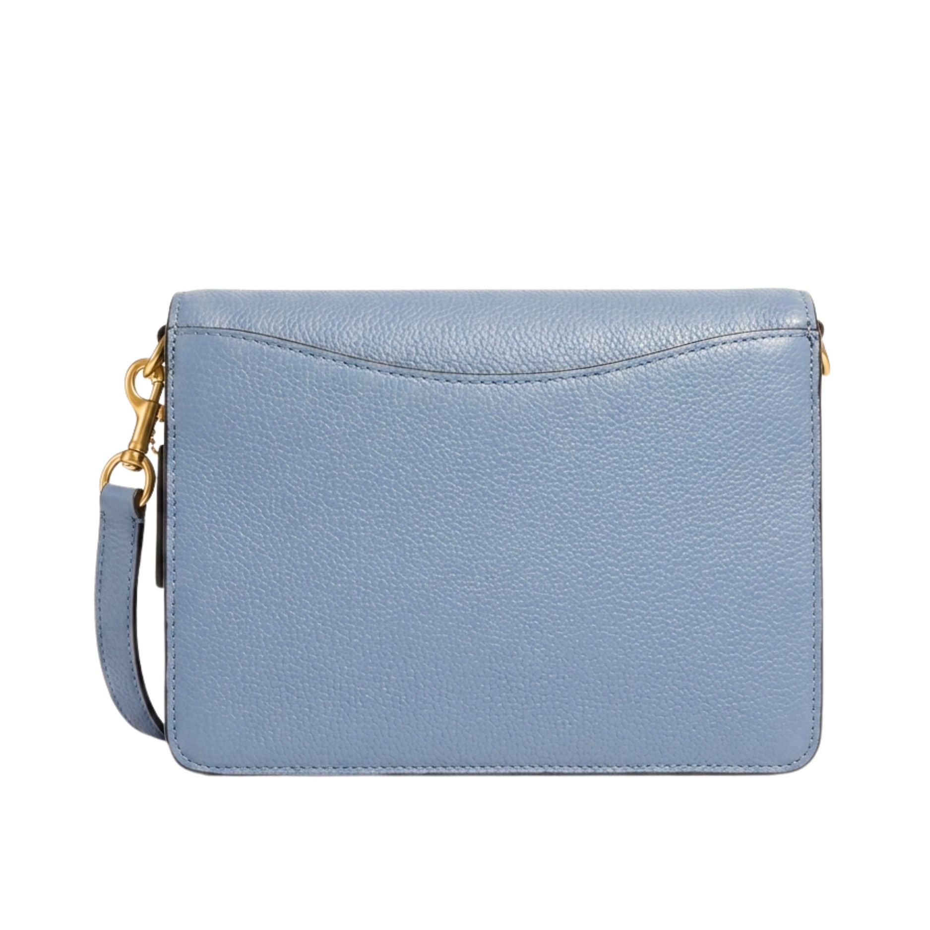 Cellini Washed Diva Leather Flapover Bag In Denim