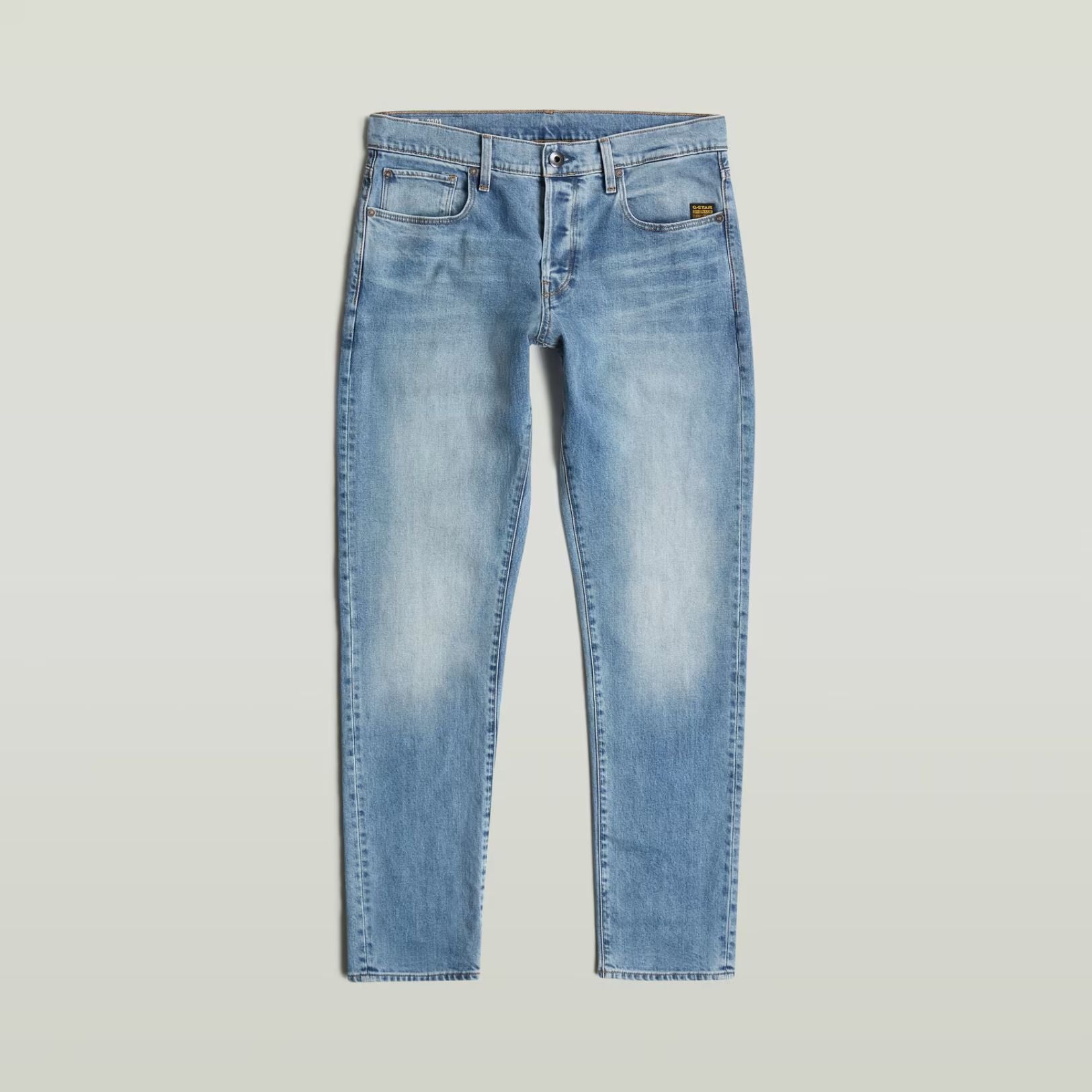 G-Star Raw Mens Regular 3301 Tapered Jeans In Light Indigo