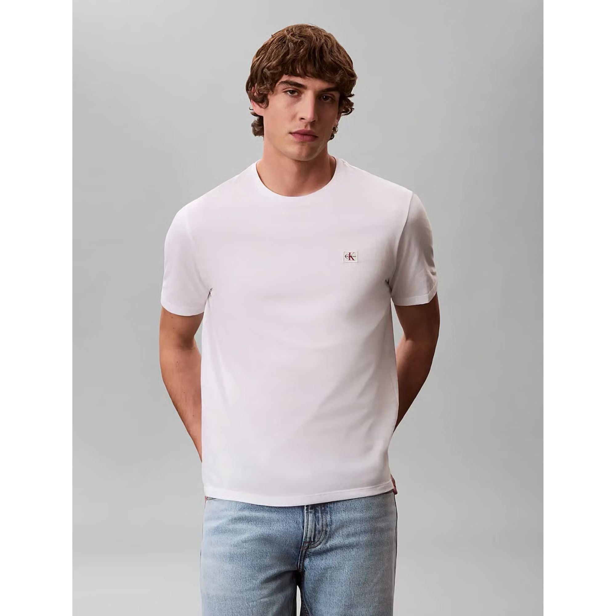 Calvin Klein Mens Badge 2 Pack T-Shirts In White Multi