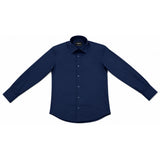 Morenzo Mens Lycra Sateen Long Sleeve Shirt In Navy