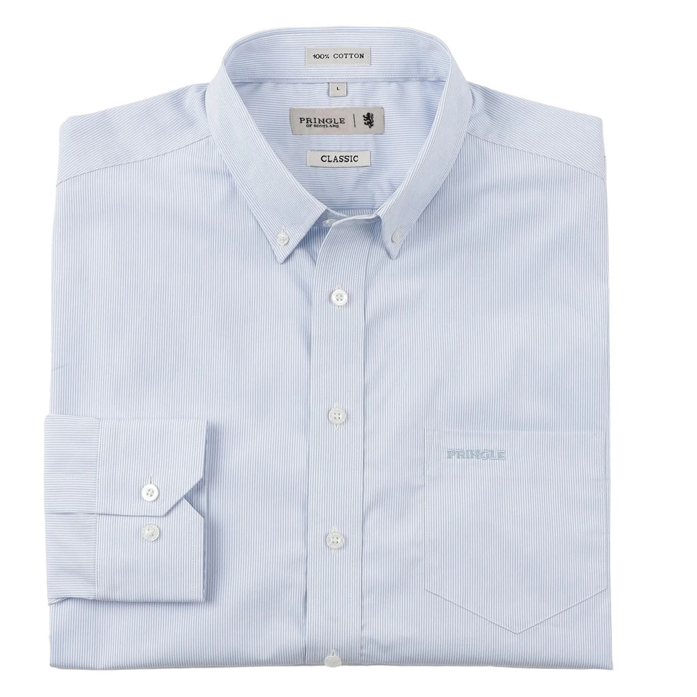 Pringle Mens Oliver Stripe Long Sleeve Shirt In Blue