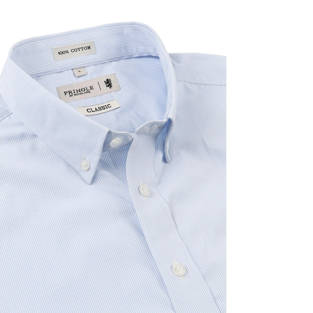 Pringle Mens Oliver Stripe Long Sleeve Shirt In Blue
