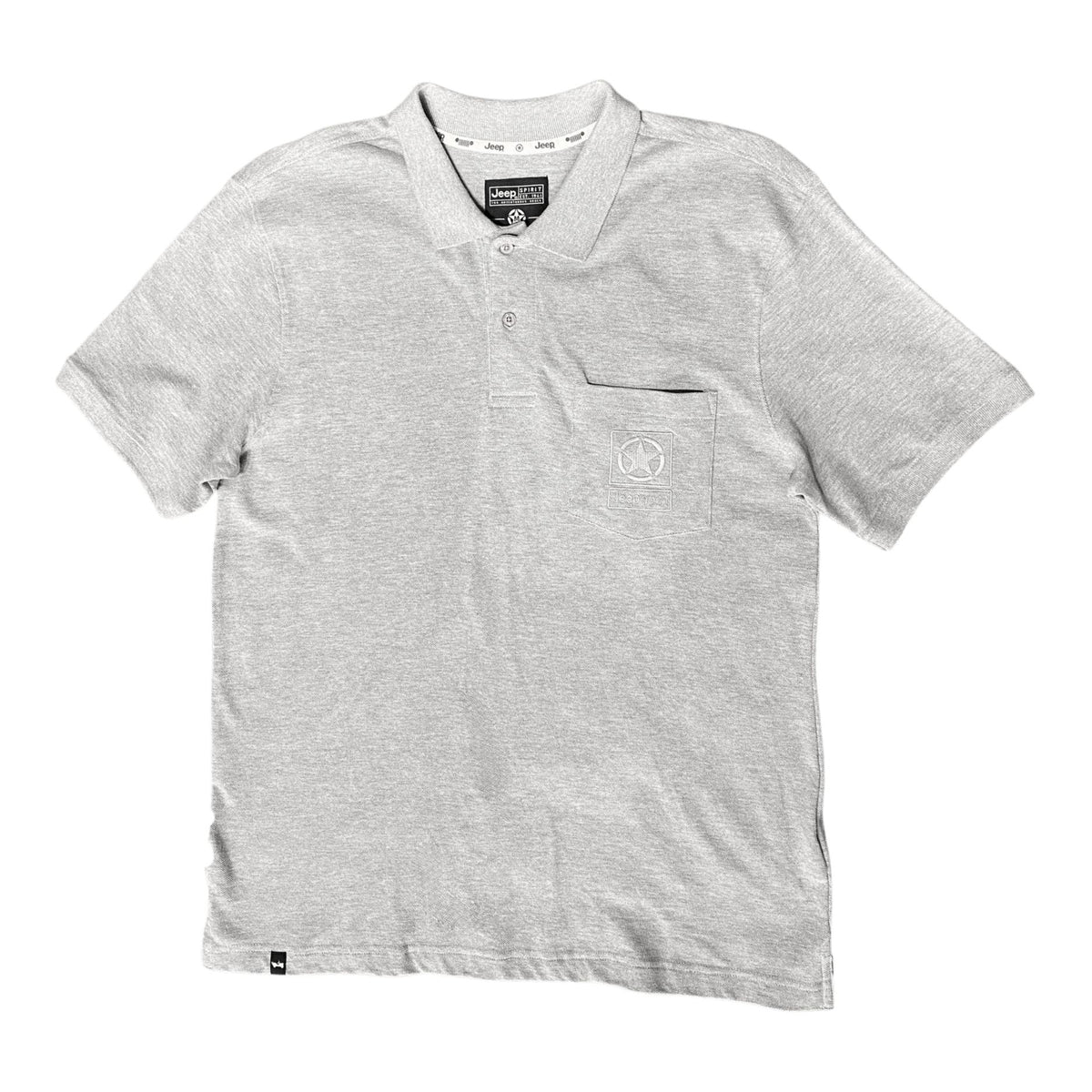Jeep Mens Piquet Golfer In Grey Melange