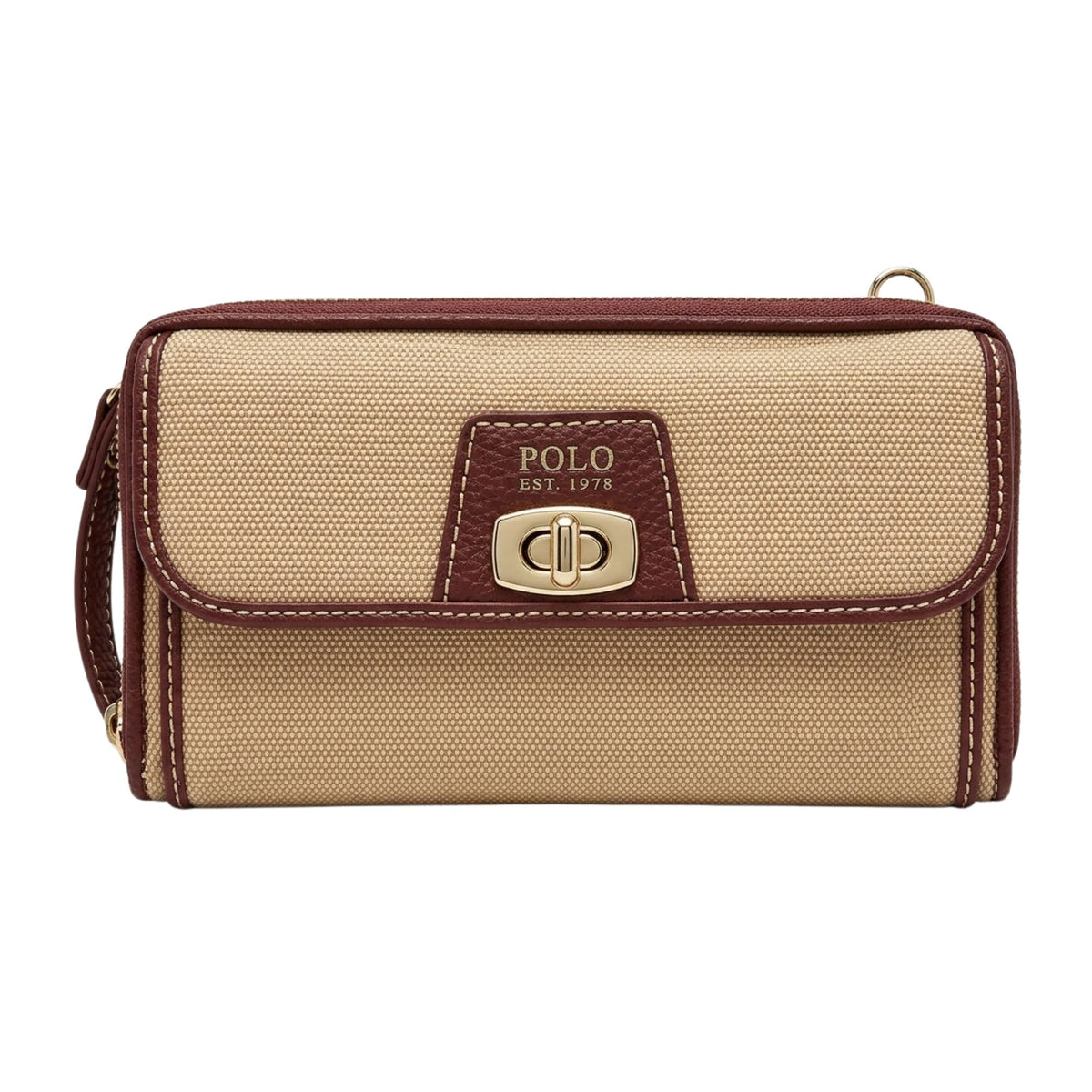 Polo Cabana Smalls Medium Trifold Purse In Beige