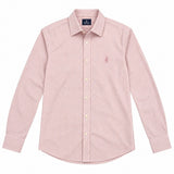 Polo Mens Long Sleeve Gingham Shirt In Pink
