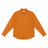 Morenzo Mens Long Sleeve Linen Shirt In Rust