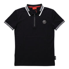 Enrico Coveri Mens Bling Polo Shirt In Black Multi