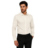 Morenzo Mens Lycra Sateen Long Sleeve Shirt In Beige