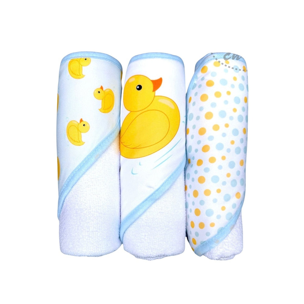 Mother's Choice Unisex 3 Hooded Towels & 3 Squeakys In Neutral