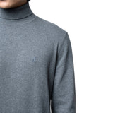 Polo Mens Roll Neck Knitwear Jersey In Grey Melange