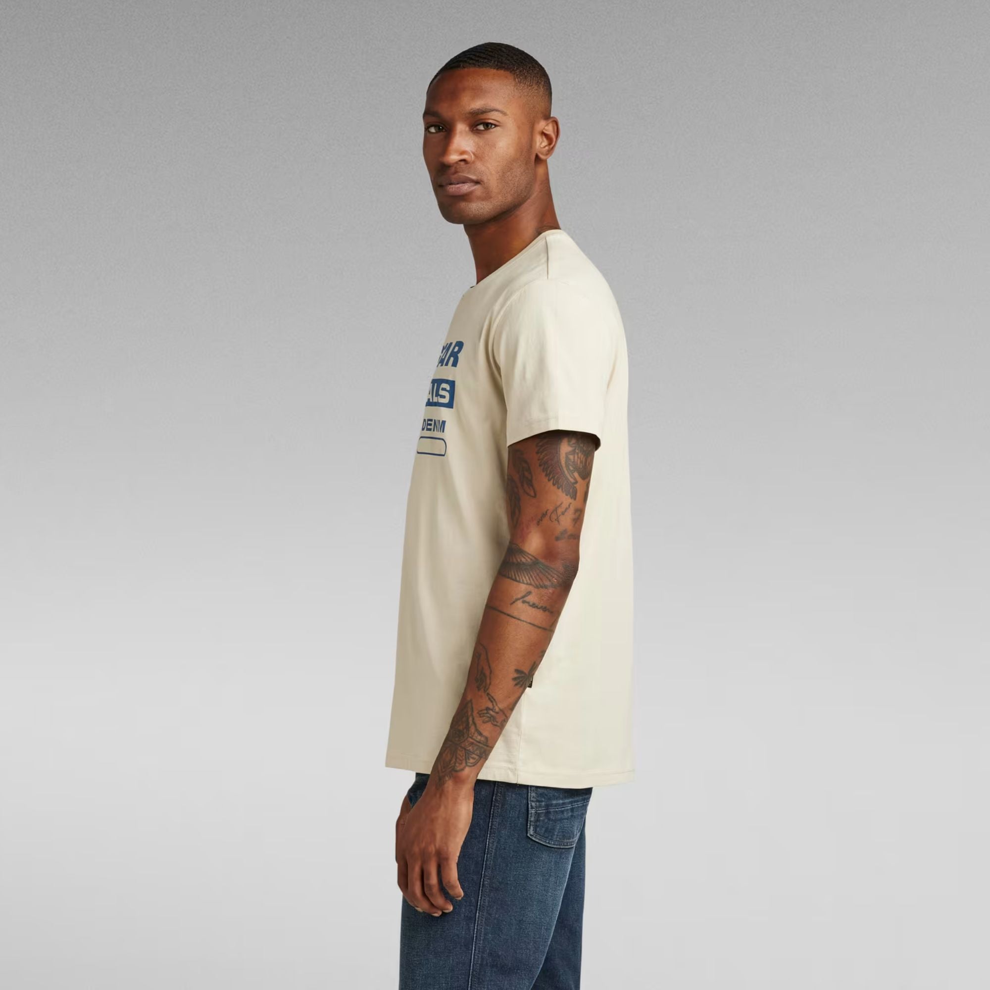G-Star Raw Mens Originals Label T-Shirt In Brown Rice