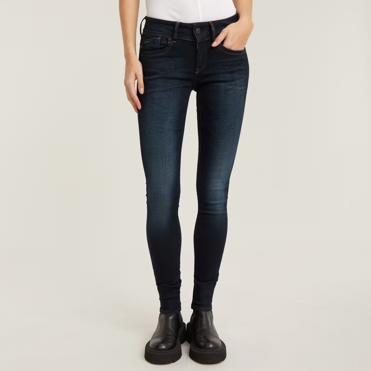 G-Star Raw Womens Lynn Skinny Jeans In Medium Aged