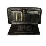 Pierre Cardin Croc Panel Purse In Black