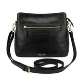 Cellini Diva Washed Leather Zip Bag In Black