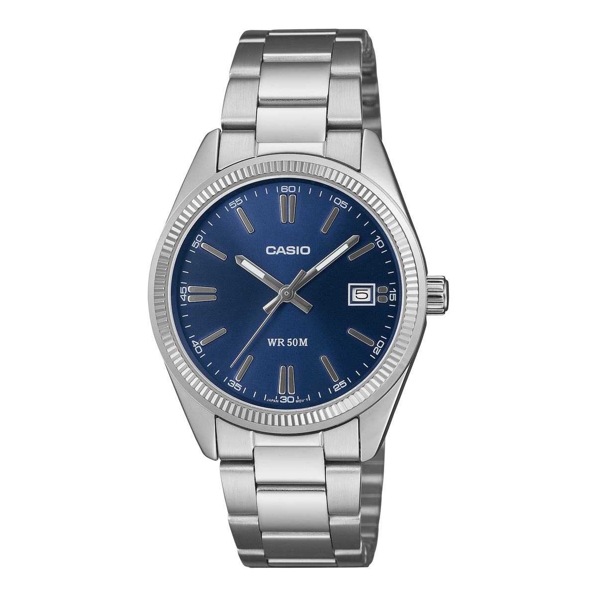 Casio Analog Watch In Blue & Silver