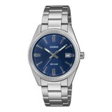 Casio Analog Watch In Blue & Silver