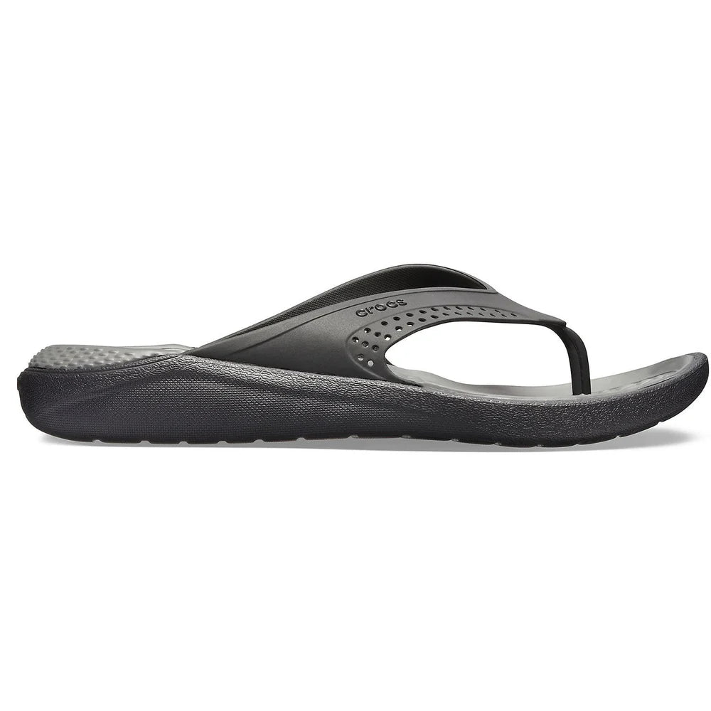 Crocs Unisex Literide Flip Flops In Grey and Black