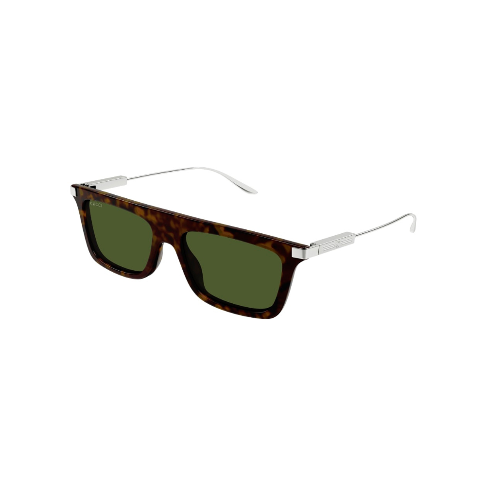 Gucci Sunglass Man Havana Silver Green GG1437S-002