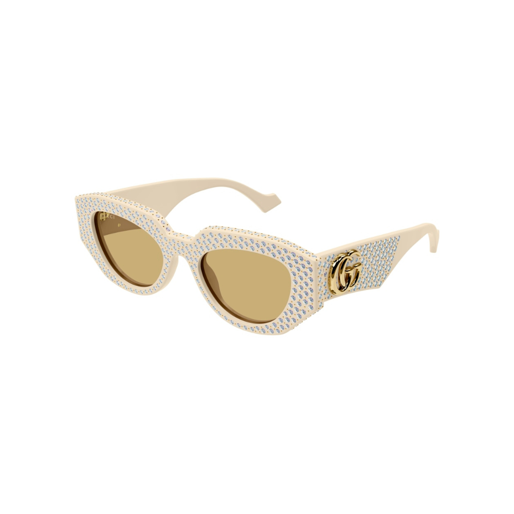 Gucci Sunglass Woman Ivory Brown GG1421S-005