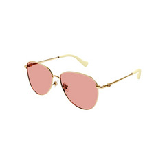 Gucci Sunglass Woman Gold Pink GG1419S-003