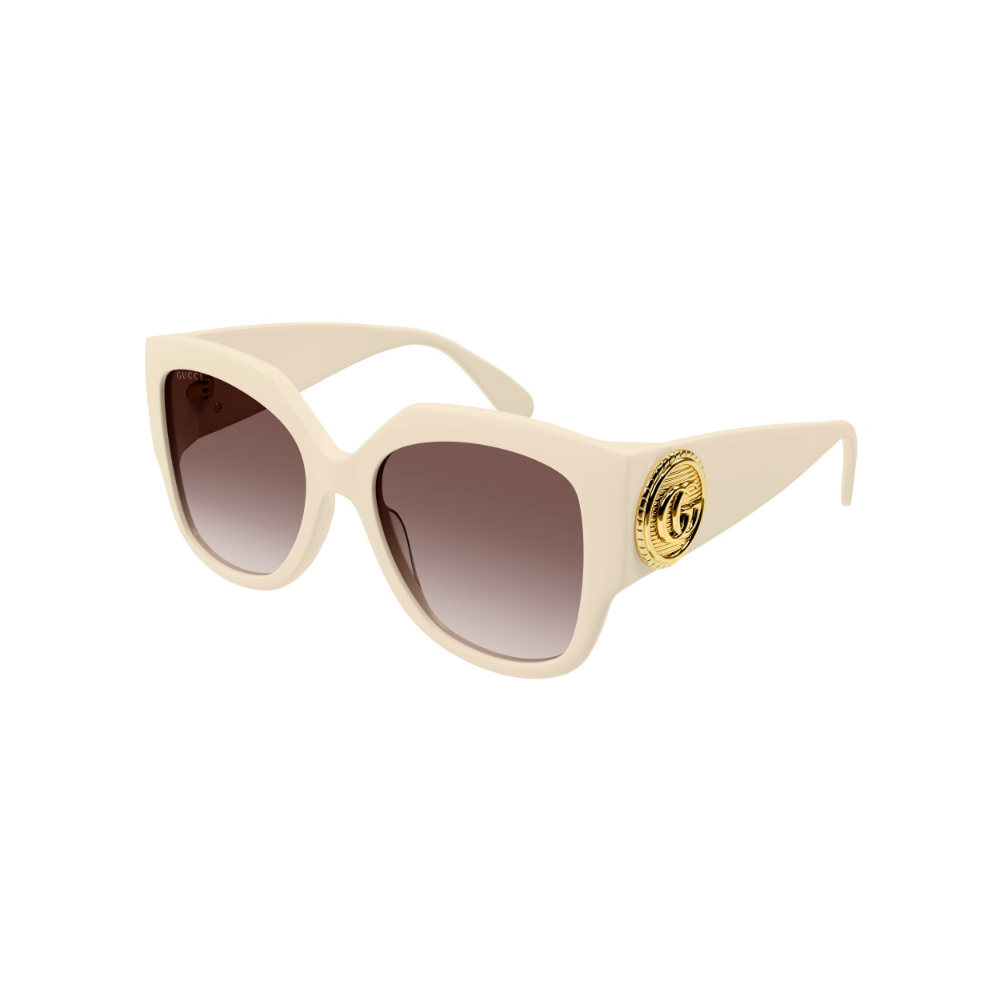 Gucci Sunglass Woman Ivory Brown GG1407S-004