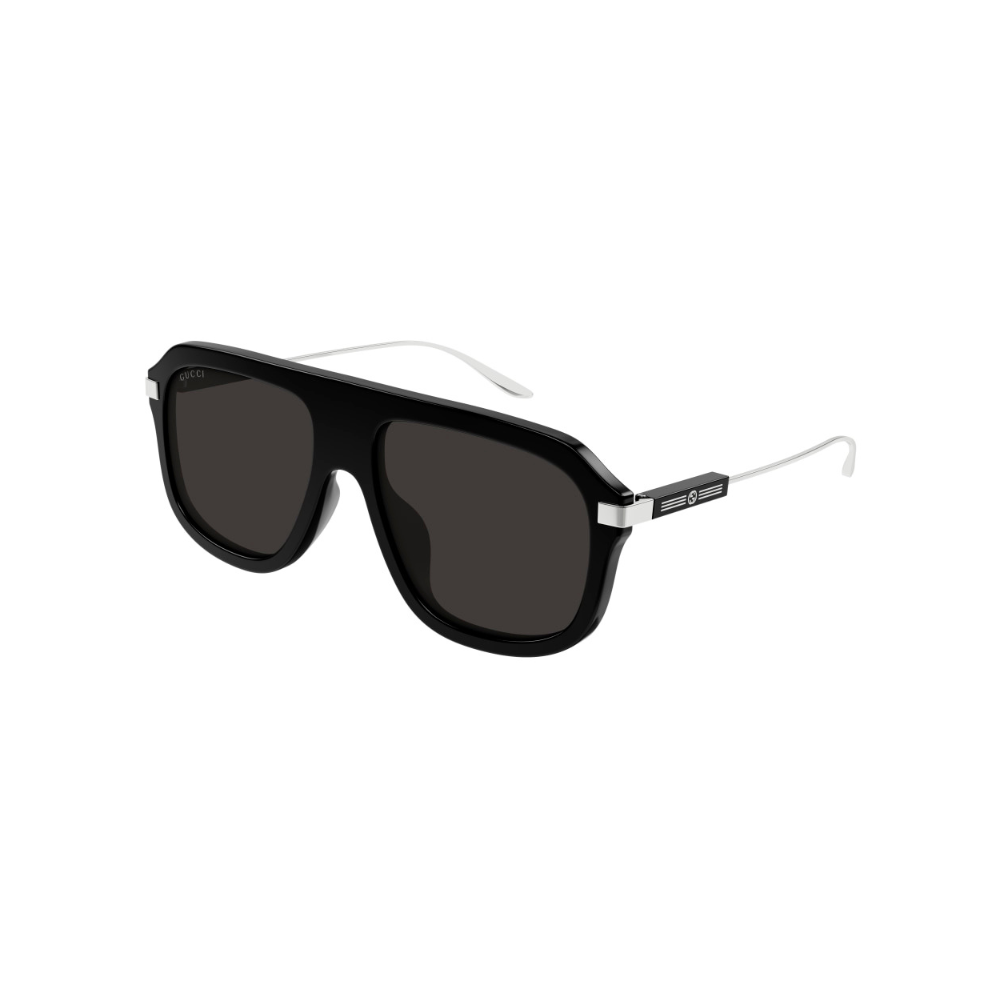 Gucci Sunglass Man Black Silver Grey GG1309S-005