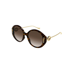 Gucci Sunglass Woman Havana Gold Brown GG1202S-003