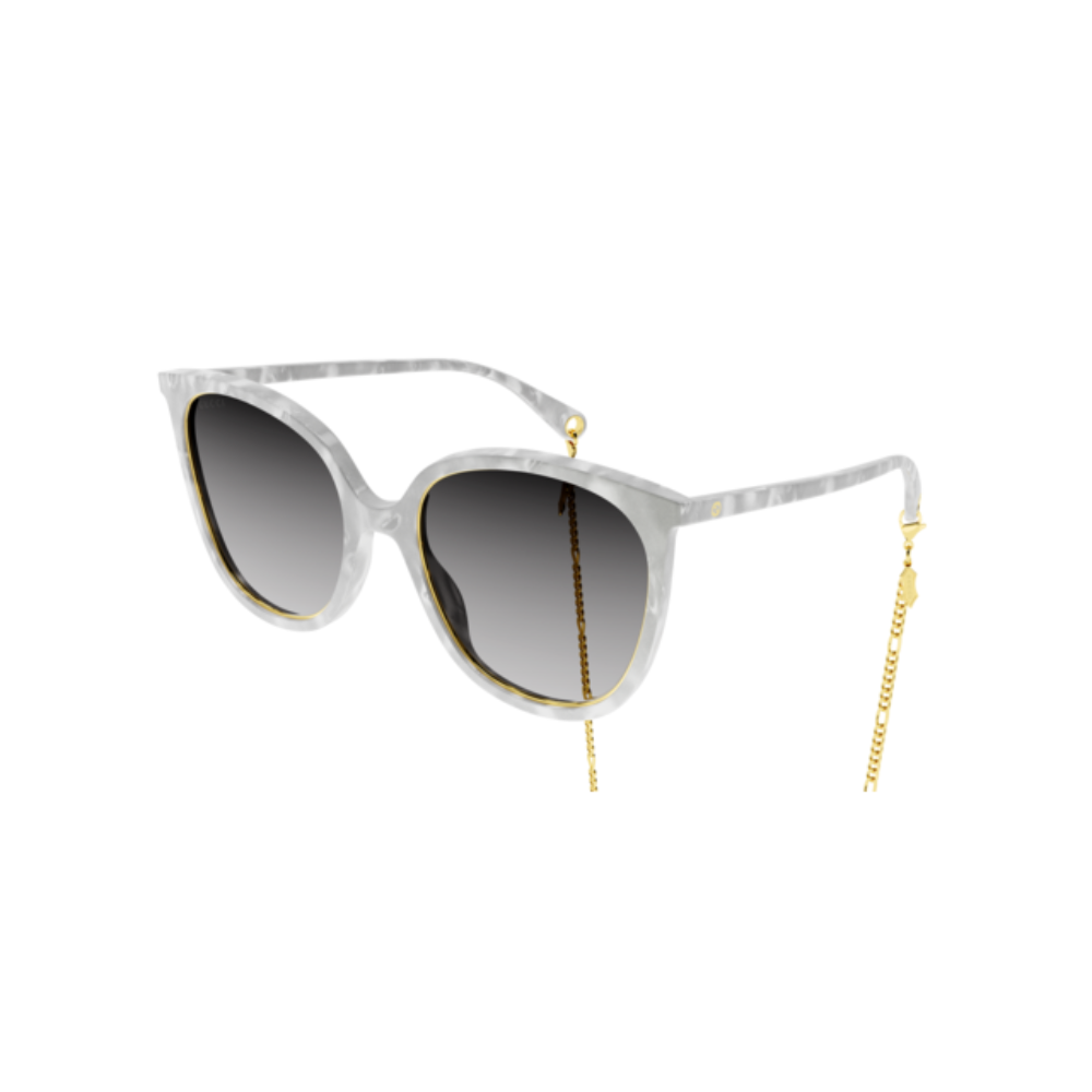 Gucci Sunglass Woman White Grey GG1076S-003