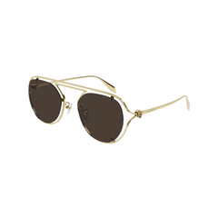 Alexander Mcqueen Sunglass Unisex Gold Brown AM0365S-002