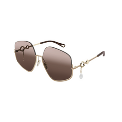 Chloe Sunglass Woman Gold Brown CH0068S-003