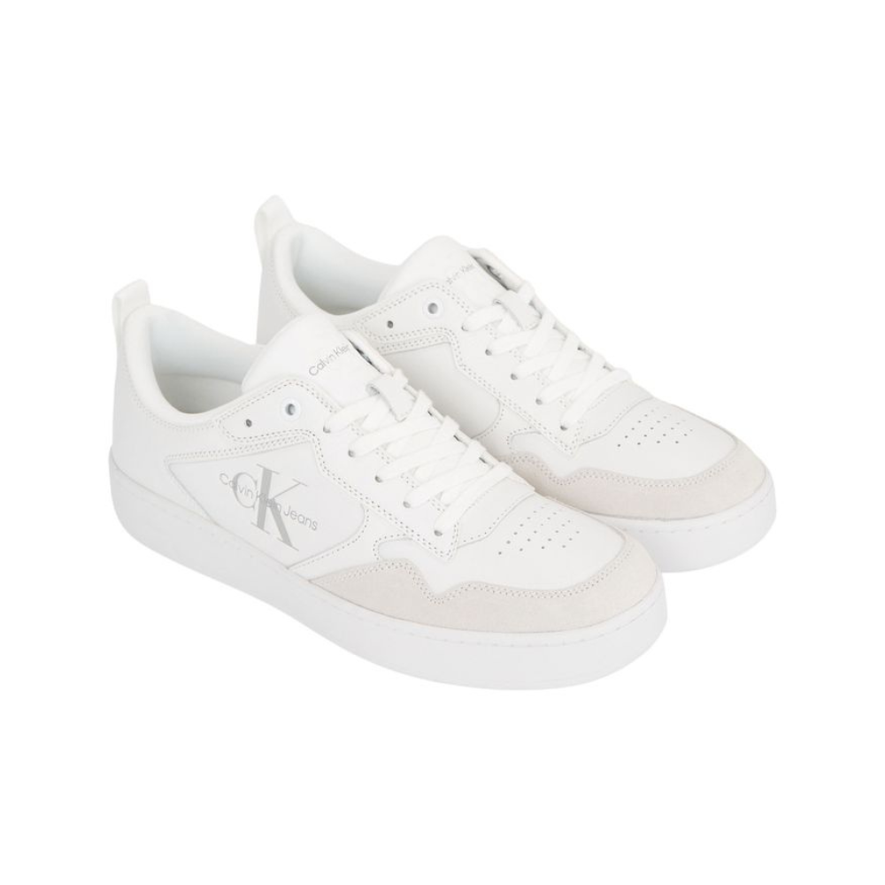 Calvin Klein Ym005742 Mens Ftw Basket Low Lth Shoe White