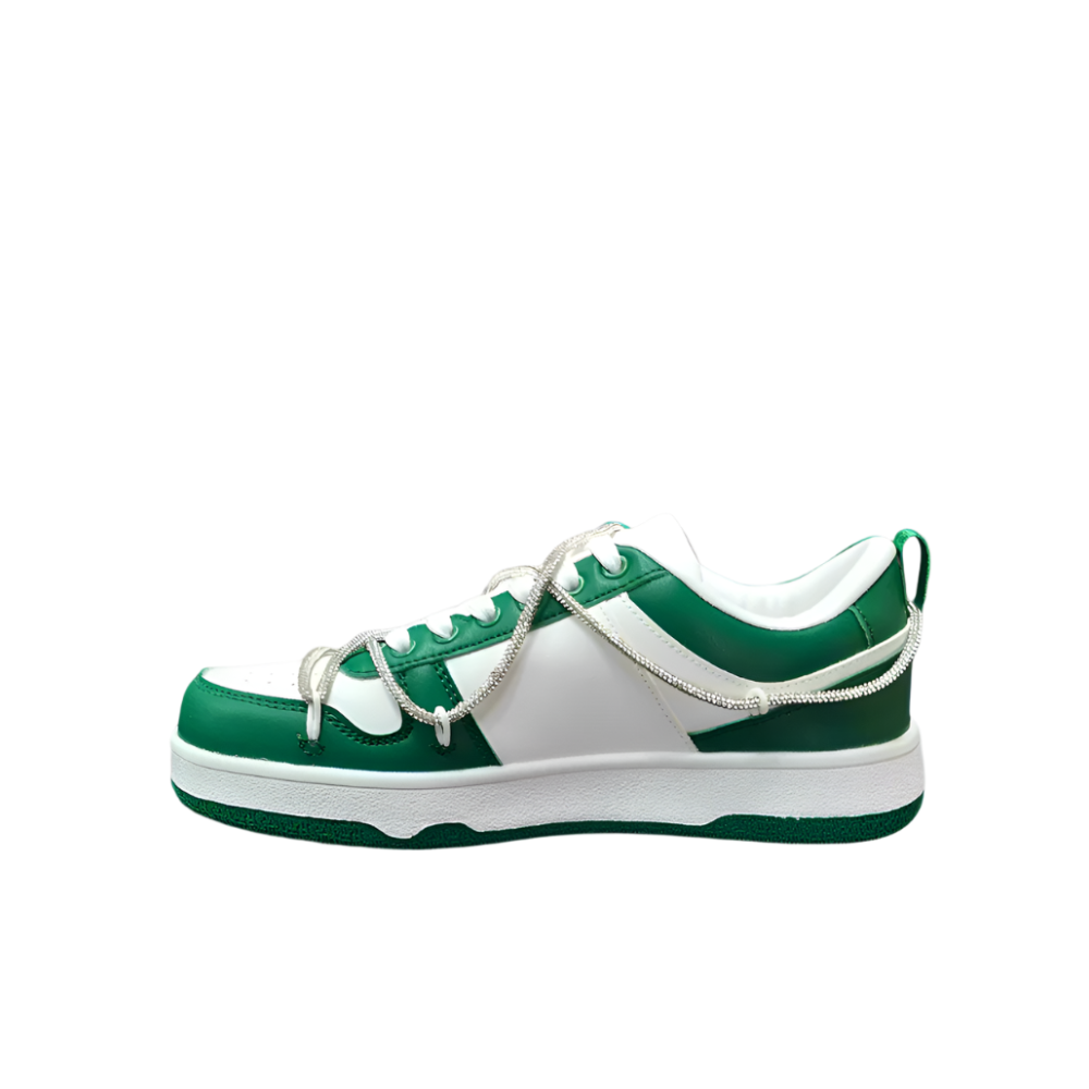 Sissyboy Sh891 Diamond Twirl Colourblock Sneakers Green And White