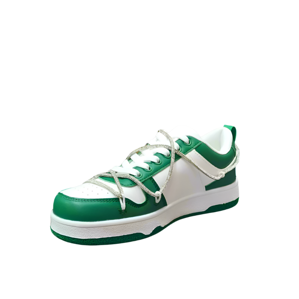 Sissyboy Sh891 Diamond Twirl Colourblock Sneakers Green And White