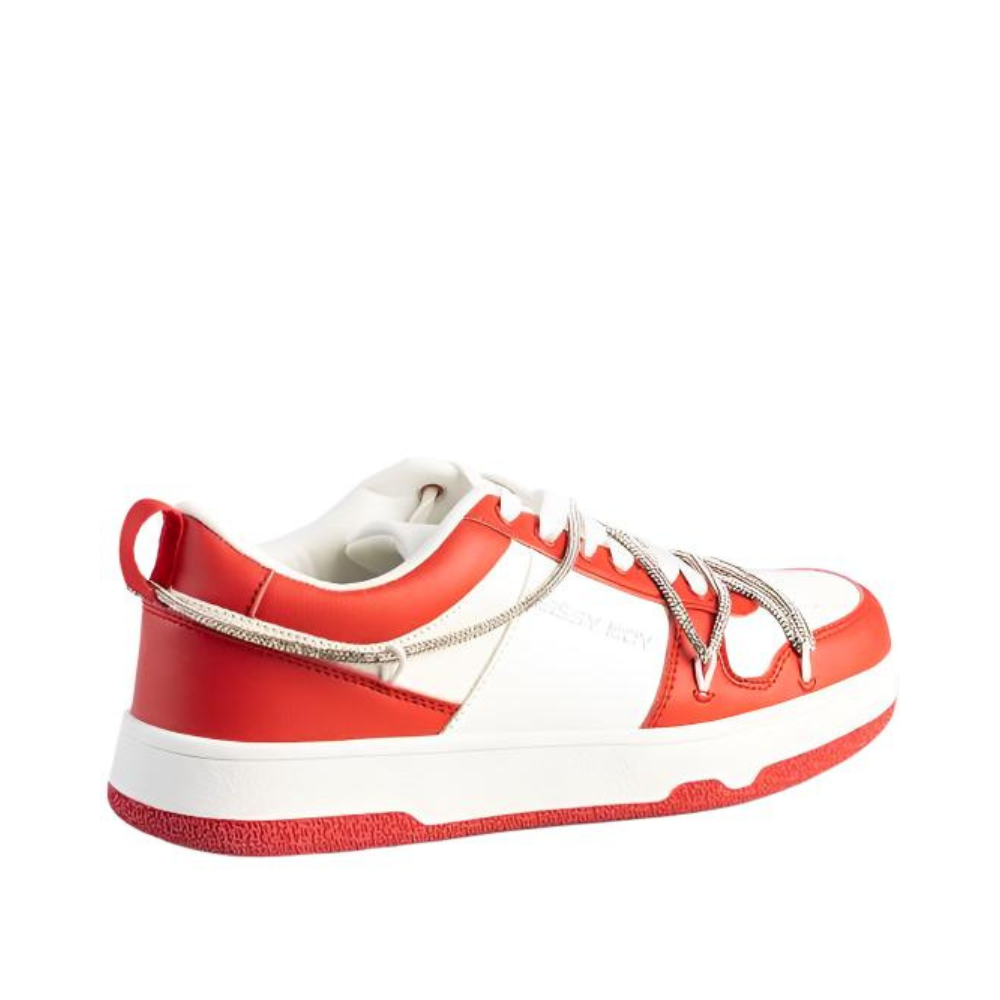 Sissyboy Sh891 Diamond Twirl Colourblock Sneakers Red And White